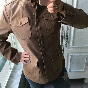 TWIGGY LONDON LEATHER MILITARY JACKET